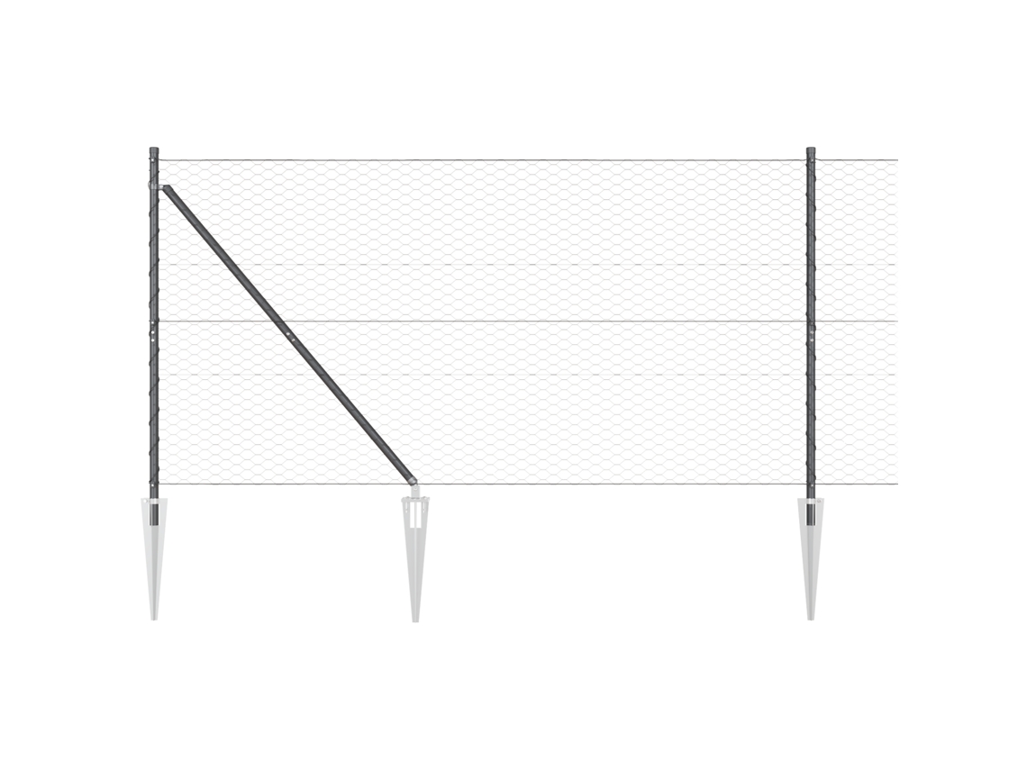 Conjunto 1 Cerca Externa Vidaxl Cinzento Aço (25 X 1,4 M)