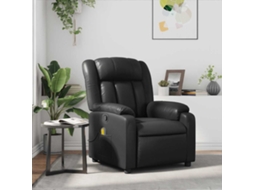 Vidaxl Poltrona De Massagens Reclinável Couro Artificial Preto