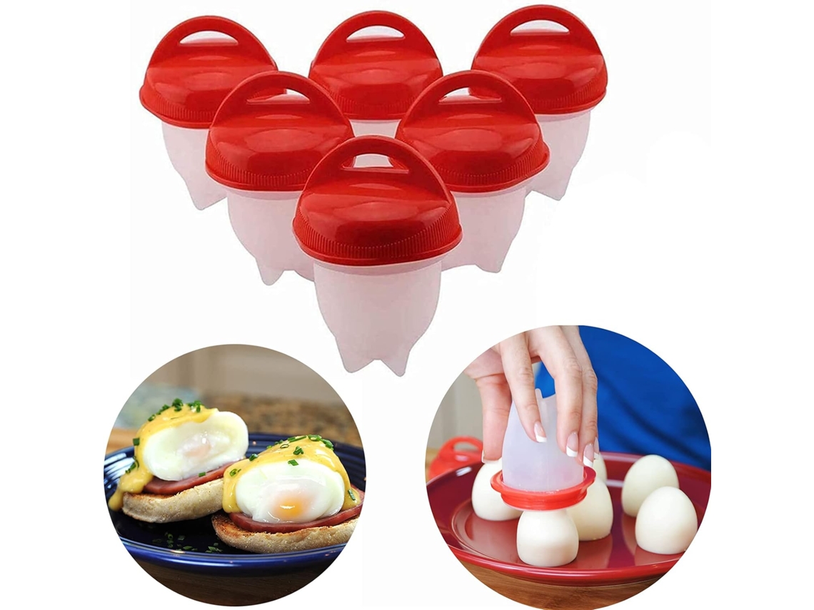 Cozedor De Ovos, Ovos Cozidos Sem Casca, Conjunto Com 6 Peças, Panela De Silicone Antiaderente Para Cozinhar Ovos, Livre De Bpa
