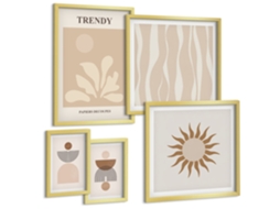 Conjunto De Pinturas Decorações Estilosas De Abstração Espelharte (5 Peças)