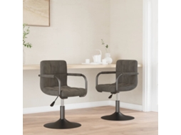 Vidaxl Cadeiras De Jantar Giratórias 2 Pcs Veludo Cinzento-escuro