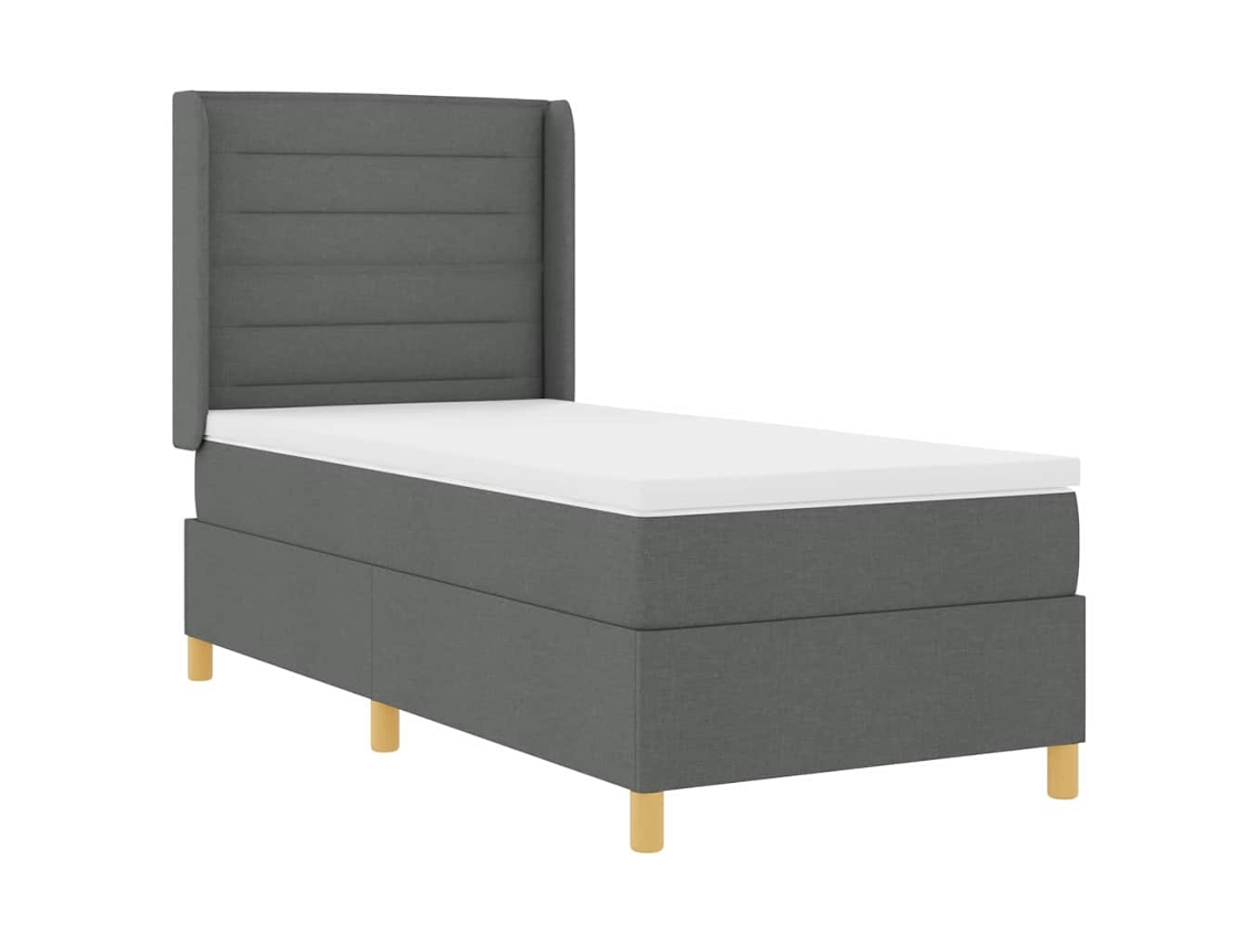 Cama Box com Almofada com Fitas Led Cinzento 90x200cm tecido MAISON EXCLUSIVE