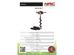 Trado a gasolina 2,95 km 3 brocas 100, 150, 200 mm Eap52 295 T Nac