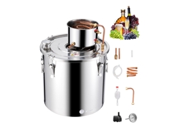 Destilador de Álcool e Água em Aço Inoxidável VEVOR 50 L Φ 400 x 400 mm Prata