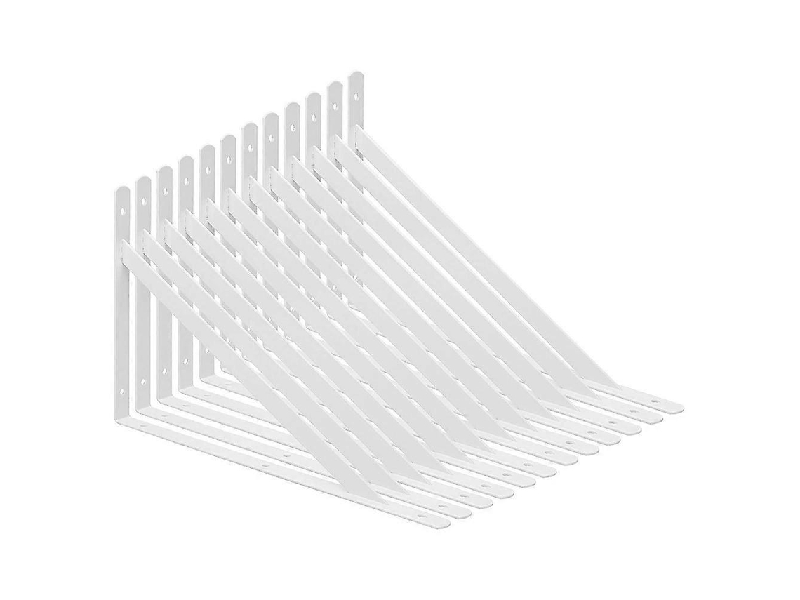 Suportes Para Prateleiras, Metal Branco, Design Triangular, Resistentes