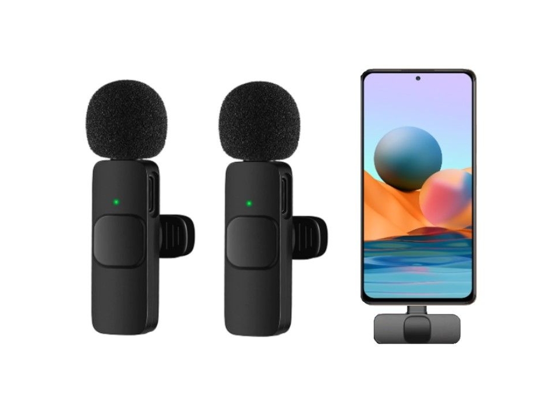 kit 2x mini Microfone sem fio Lapela com adaptador Smartphone Google Pixel