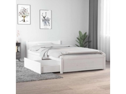Vidaxl Estrutura Cama com Gavetas 90x190 Cm Single Branco