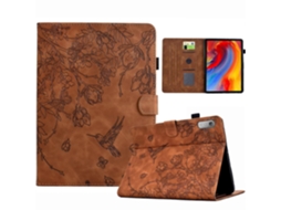 Capa de couro inteligente com estampa de flores e pássaros Webake para tablet