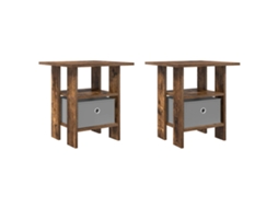 Conjunto 2 Mesa-de-cabeceira Vidaxl Castanho Derivados De Madeira (41 X 40 X 45 Cm)