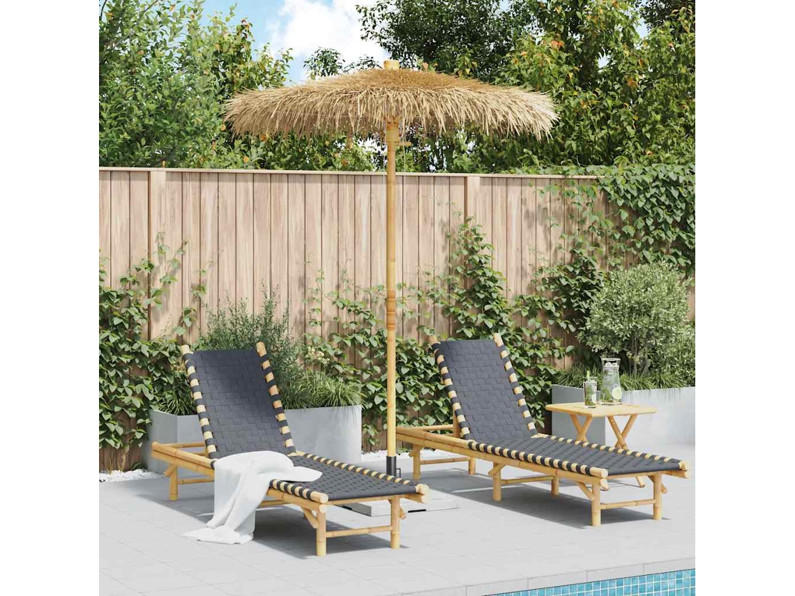 Vidaxl Guarda-chuva Tiki Com Dossel De Folha De Bananeira 180 Cm Bambu