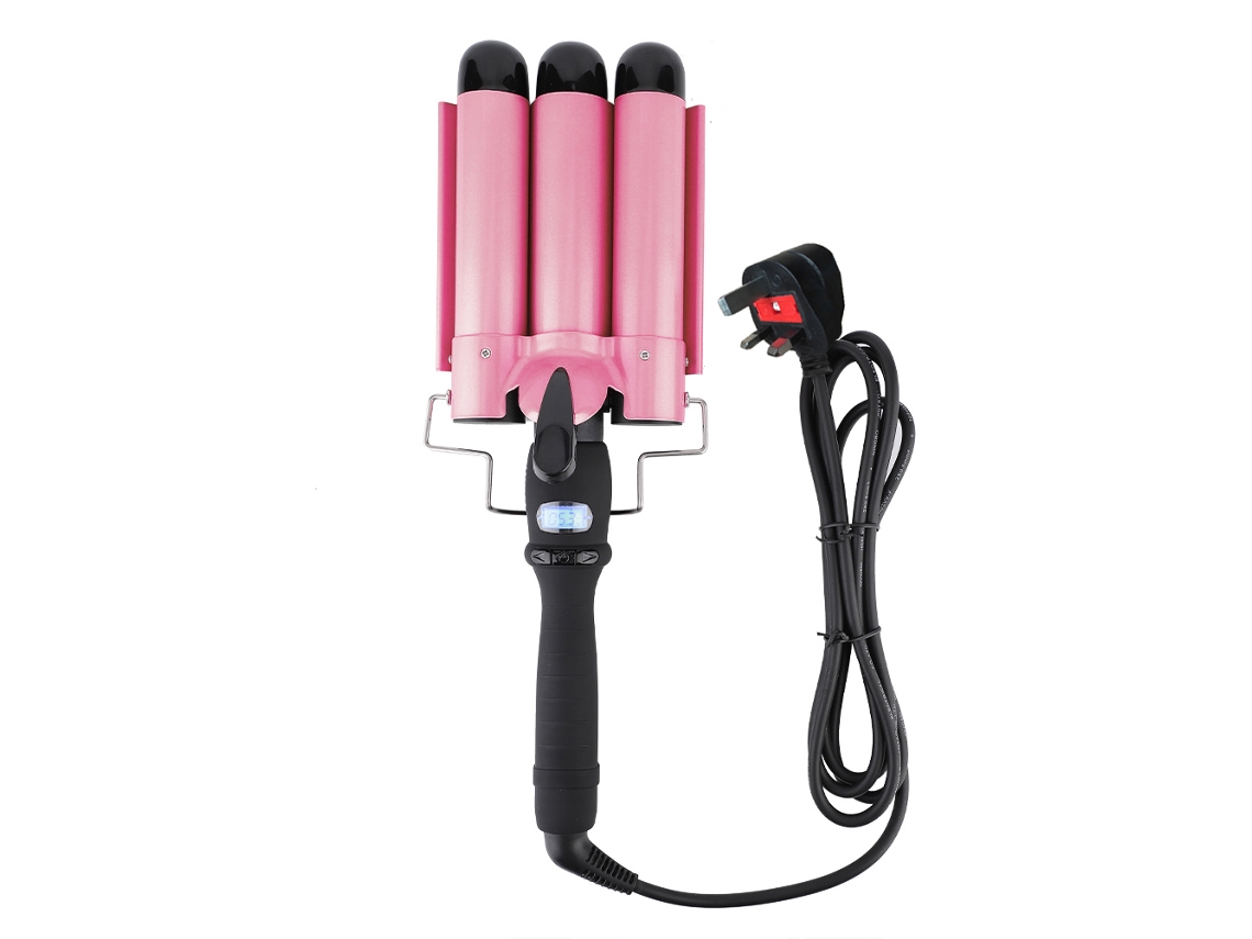 2026 plancha de Rizo de Cerámica com 3 Cilindros e Tela Digital 220v 28mm Ferramenta de Penteado Uk