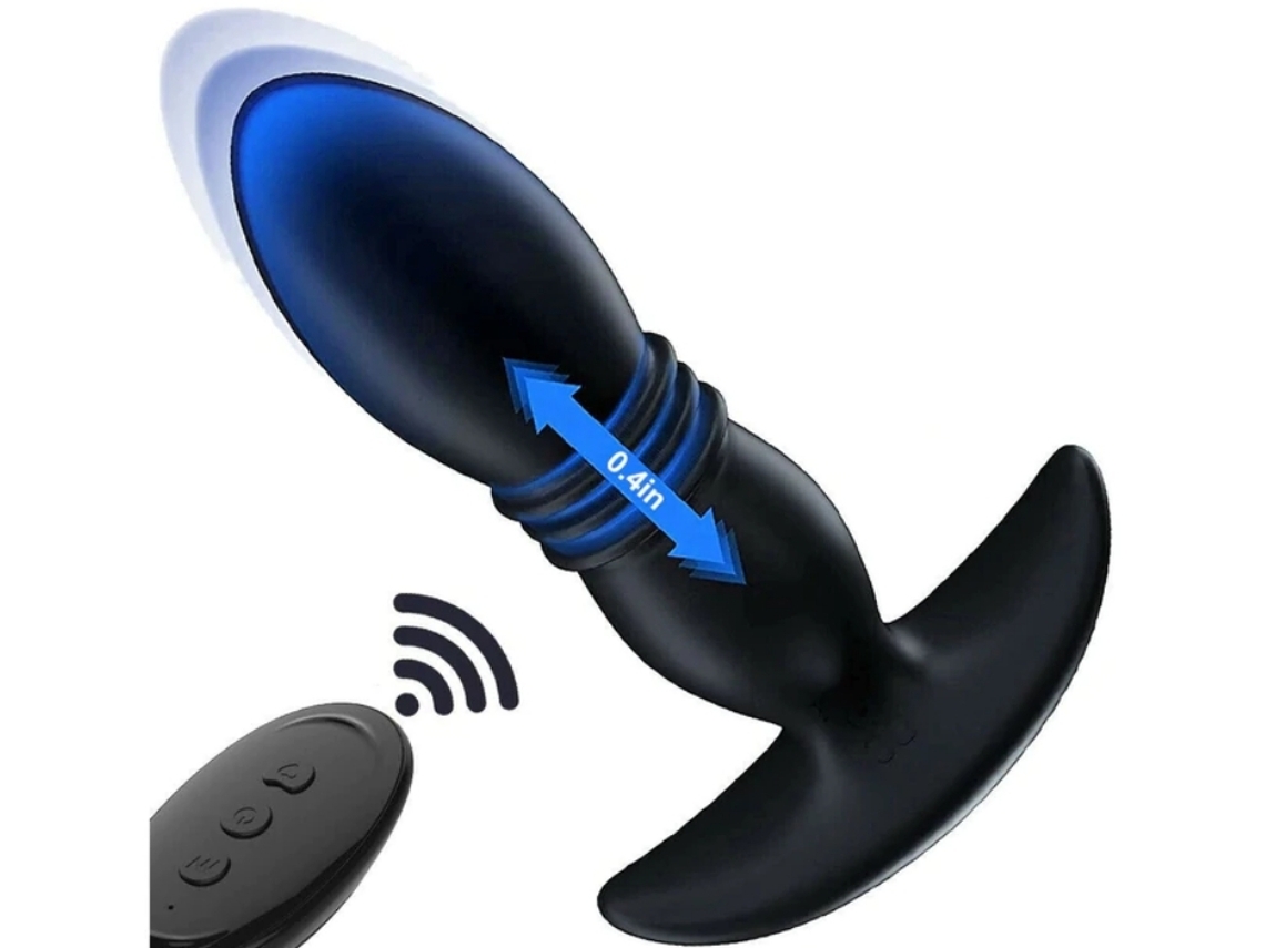 Vibrador Anal Empurrador Massageador De Próstata Plug Anal Preto