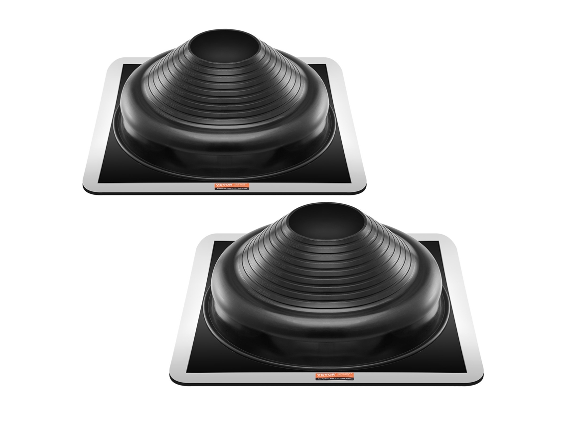 2 x Tampas de junção de tubo de telhado de metal, 495 x 495 x 165 mm, veludo preto