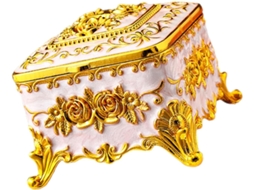 Caixa De Joias Vintage Pequena Em Metal, Ideal Para Guardar Anéis E Brincos.