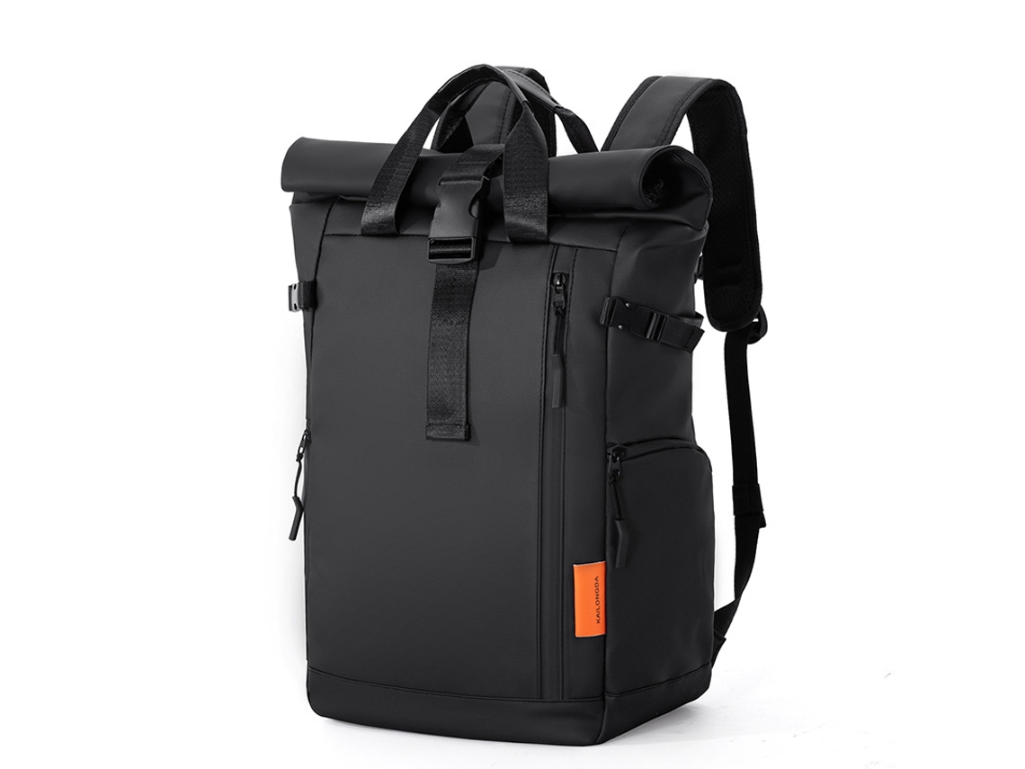 Mochila De Alças Dobradas Preta Unissex Grande Capacidade Viagem Outdoor Trabalho Notebook Sfushos