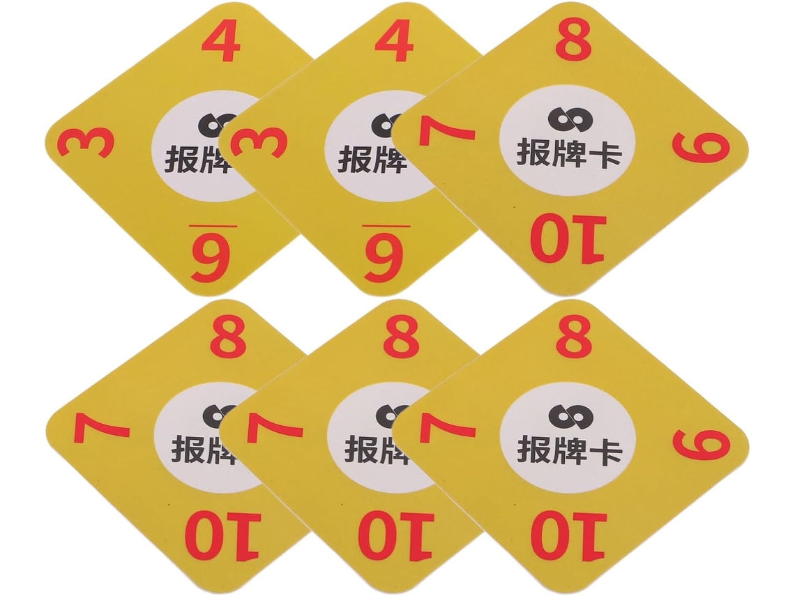 Conjunto De 6 Cartas De Pôquer Amarelas Em Pvc Para Contagem E Memorização