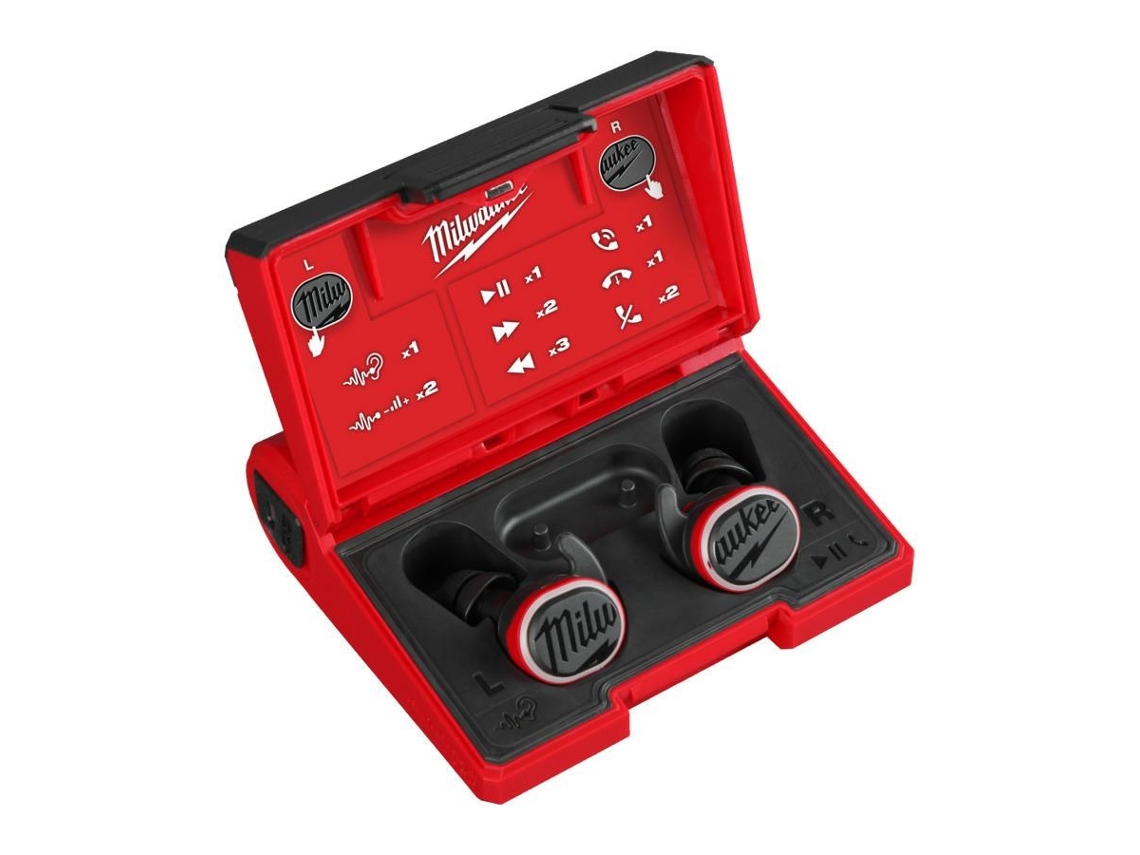 L4rlepb 301 Tampões auditivos com carregamento USB Bluethooth Milwaukee