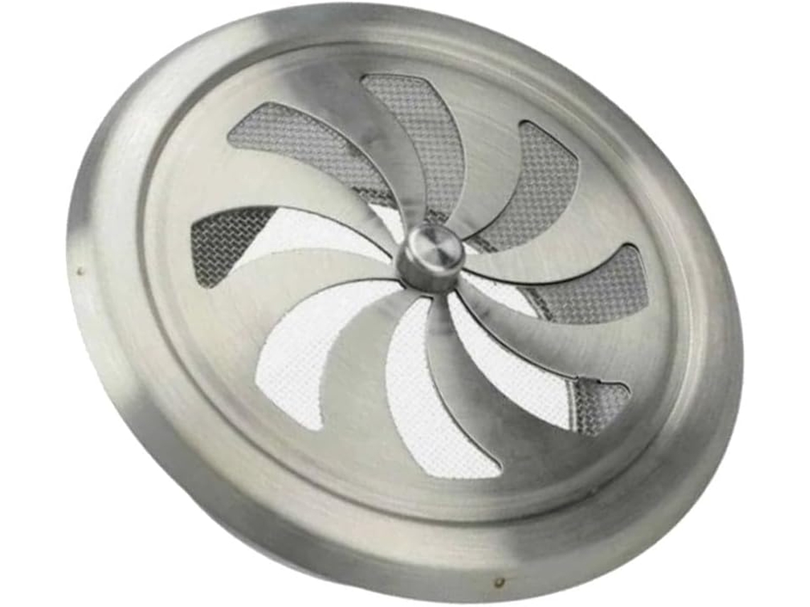 Grelha De Ventilação Sportarc Aço Inoxidável, Com Tampa, 100 Mm E 125 Mm, Amortecedor Ajustável