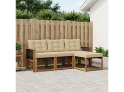 Vidaxl Conjunto De Sofás Para Exterior 4 Pcs Natural E Bege