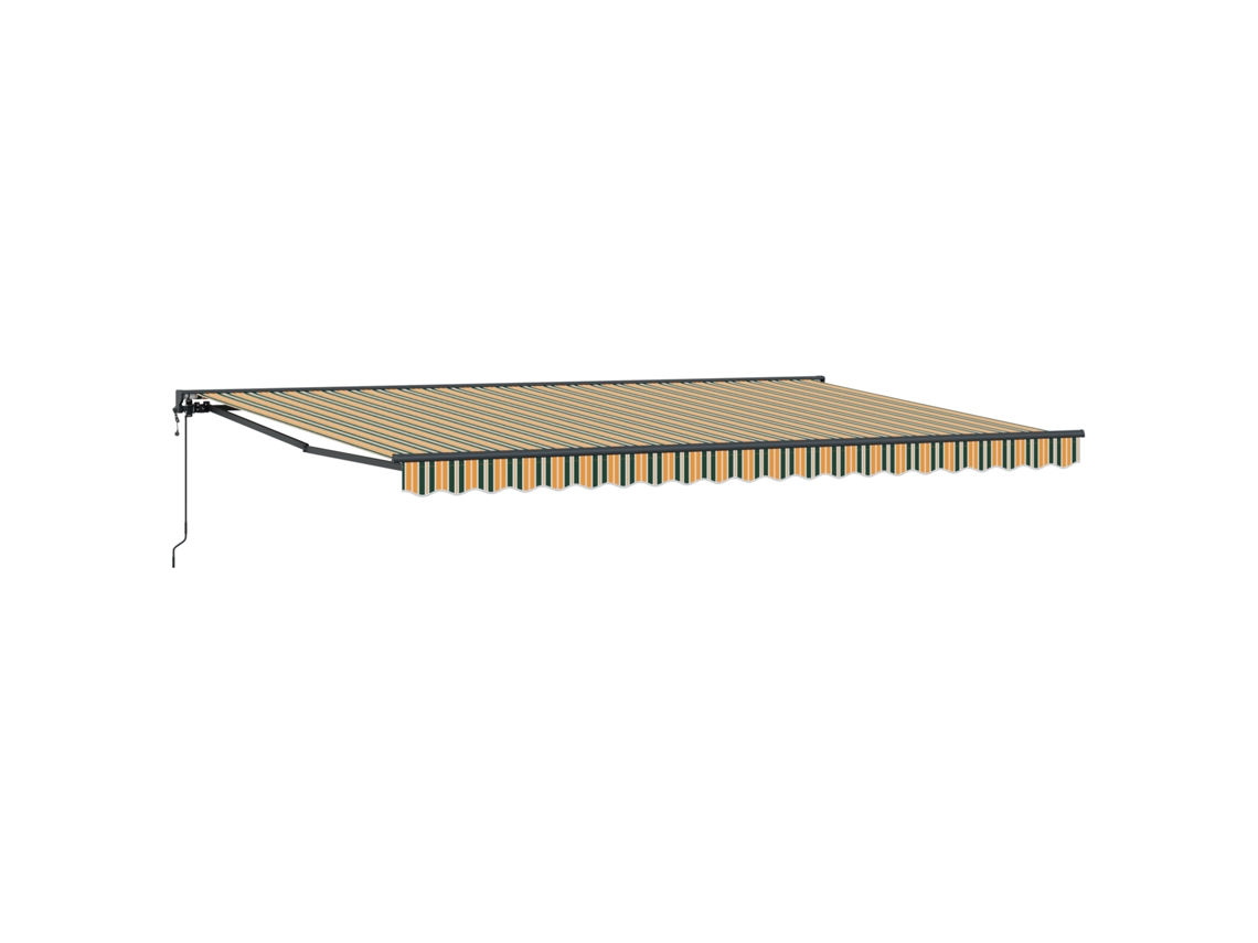 Conjunto 1 Toldo Retrátil Vidaxl Verde Alumínio (500 × 300 Cm)