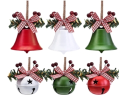 Conjunto De 6 Enfeites De Sinos De Natal, Sinos Artesanais, Recortes De Estrelas, Sinos Para Aniversários De Natal. Hengjian