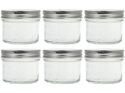 Conjunto De 6 Potes Vidro Herméticos 100ml Com Tampa Alumínio