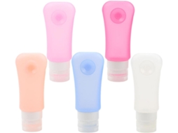 Ciieeo Com 5 Frascos De Silicone De 89ml Com Bomba De Rosca E Ventosa Para Maquiagem E Cuidados Com A Pele.