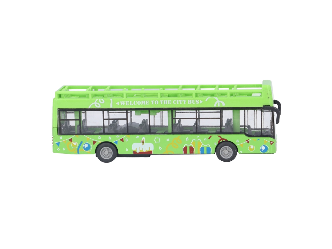Primerox ônibus de Liga com Função de Retorno Alta Simulação Brinquedo para Crianças Verde