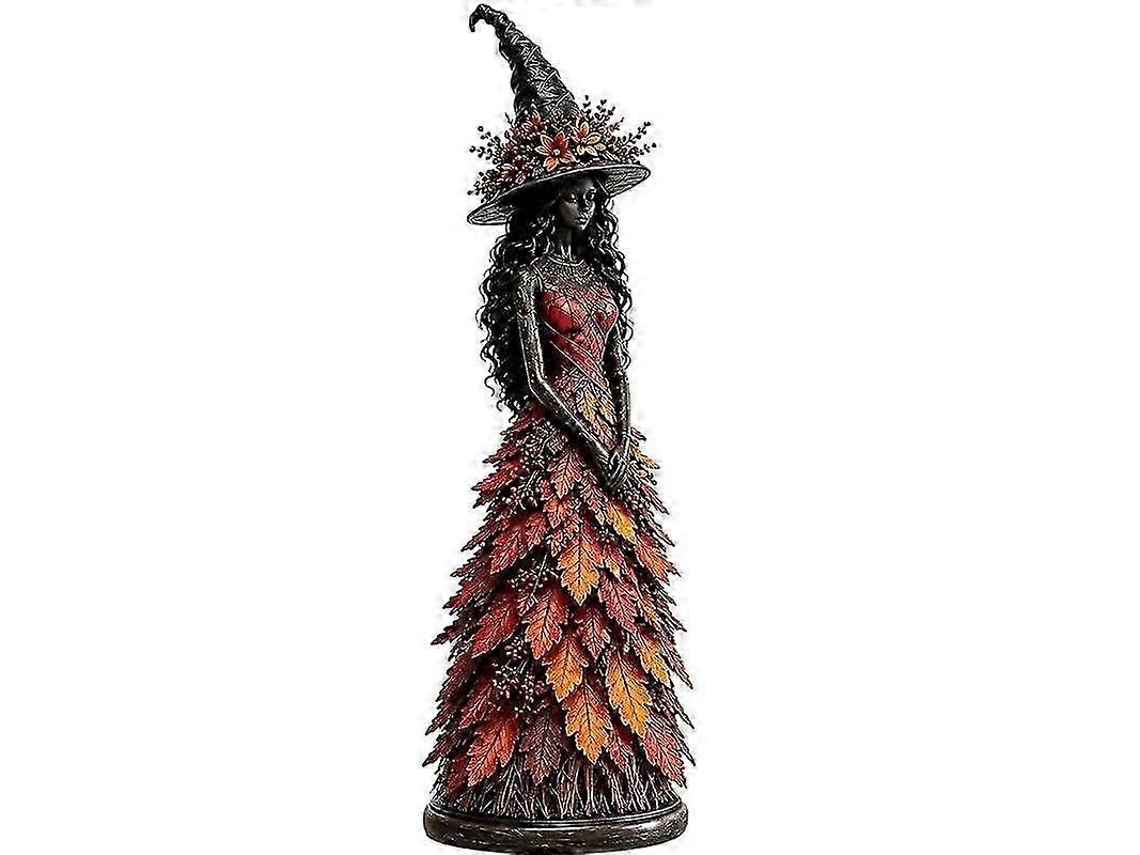 Estátua de bruxa de outono assombrada de Halloween, resina, 12 polegadas, decoração para casaa