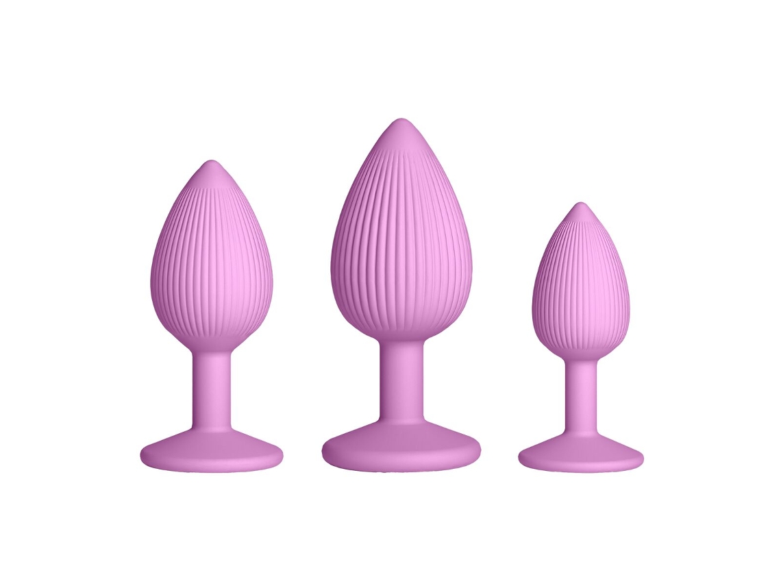 Plug Anal Cor de Rosa 3 Peças (8,5 cm) (6,3 cm) (7,6 cm) Ns Novelties VETONEK