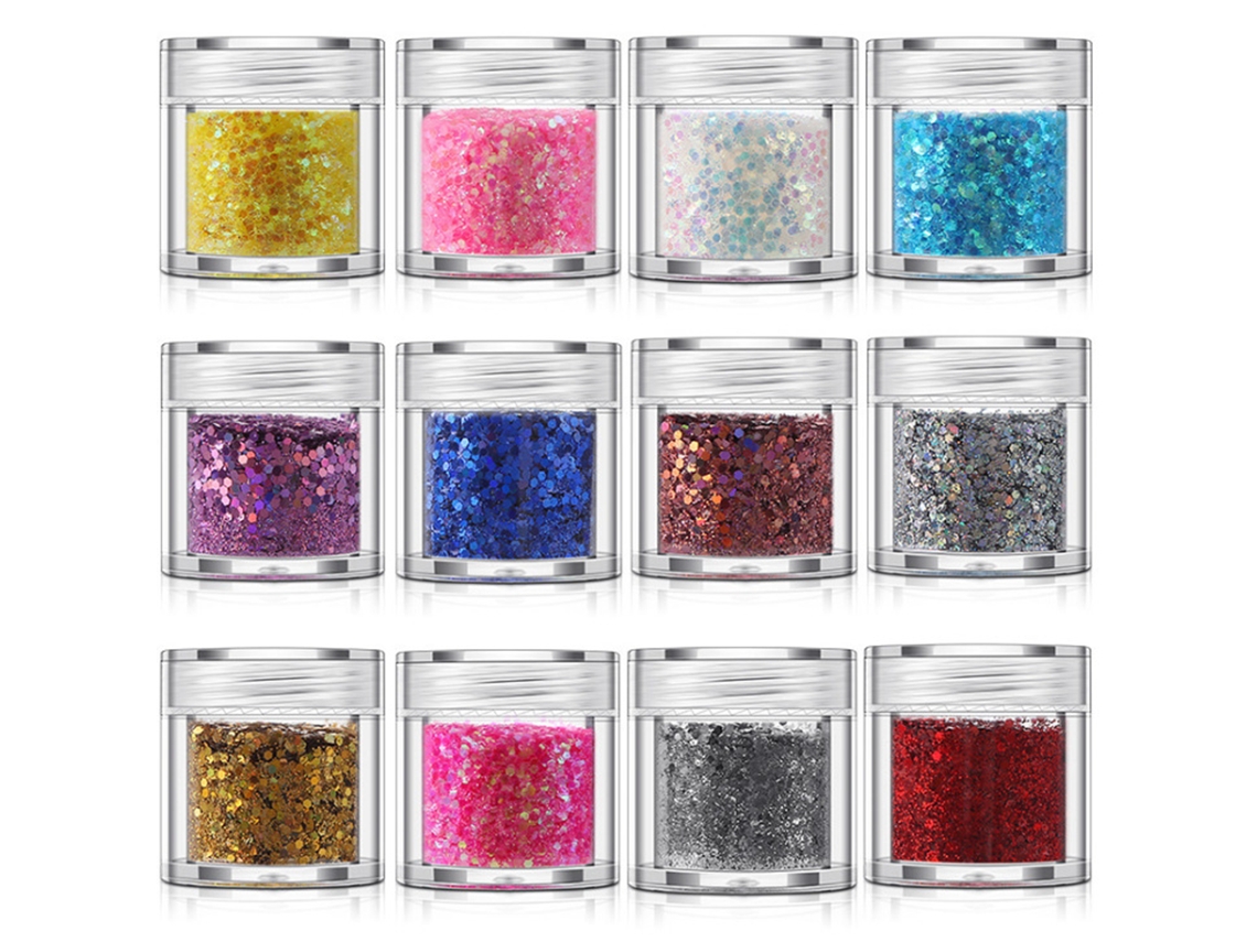 Lantejoulas Em Pó De Glitter Para Unhas Decoradas Pacote Com 12 Lantejoulas ZMDECQNA