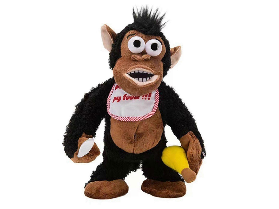 Boneco Gorila Chorando 2025 Macaco Comendo Banana Brinquedo Engraçado