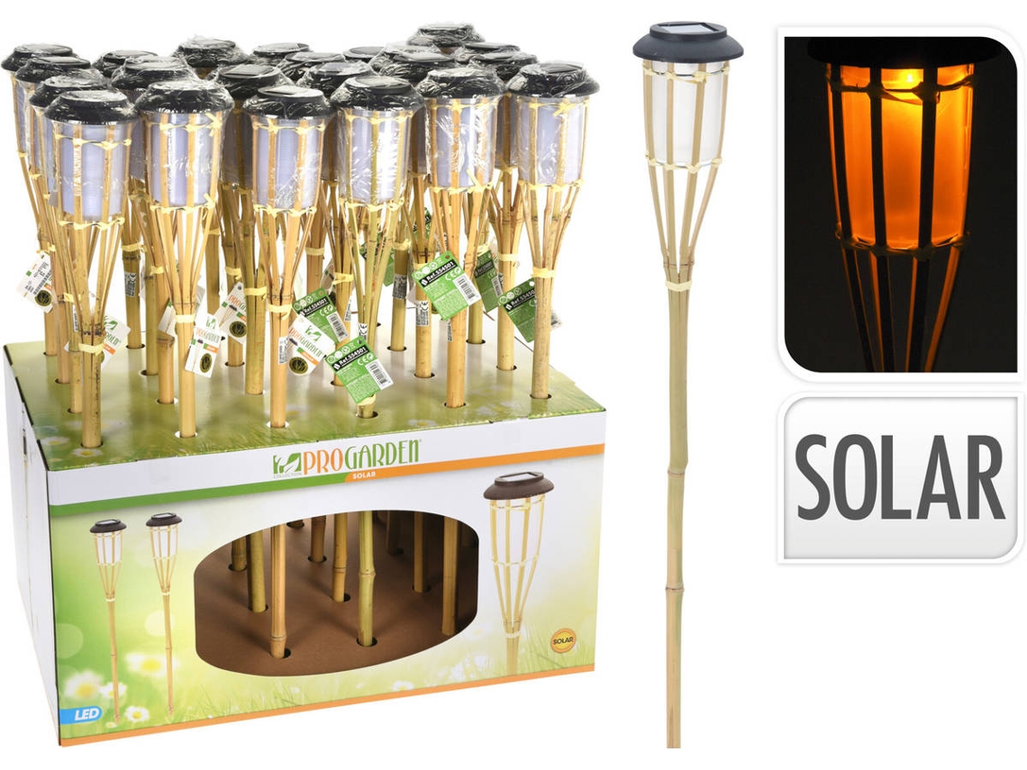 Tocha Lanterna Solar Natural IPAE-PROGARDEN (Bamboo - 65 cm - Castanho)