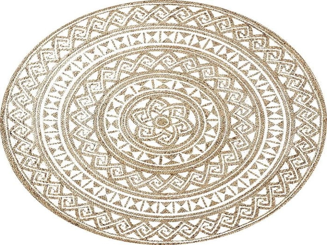 Lurelia Tapete Antiderrapante Lavável Antibacteriano Poliéster Látex Branco Bege 90x90 Cm