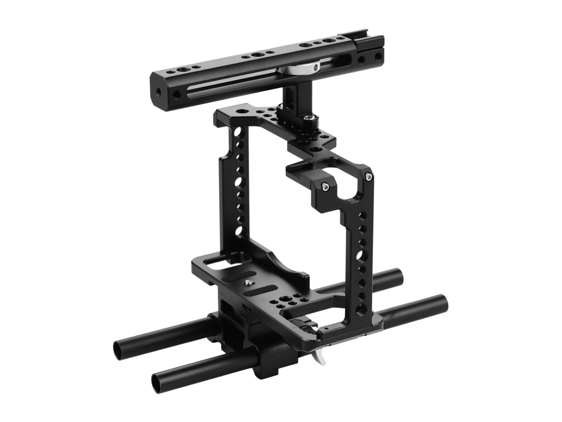 2026 caja de Cámara de Aluminio Compatible Con Sony A6600 Con Mango Superior Y Montaje Cold Shoe para Vídeo Profesional
