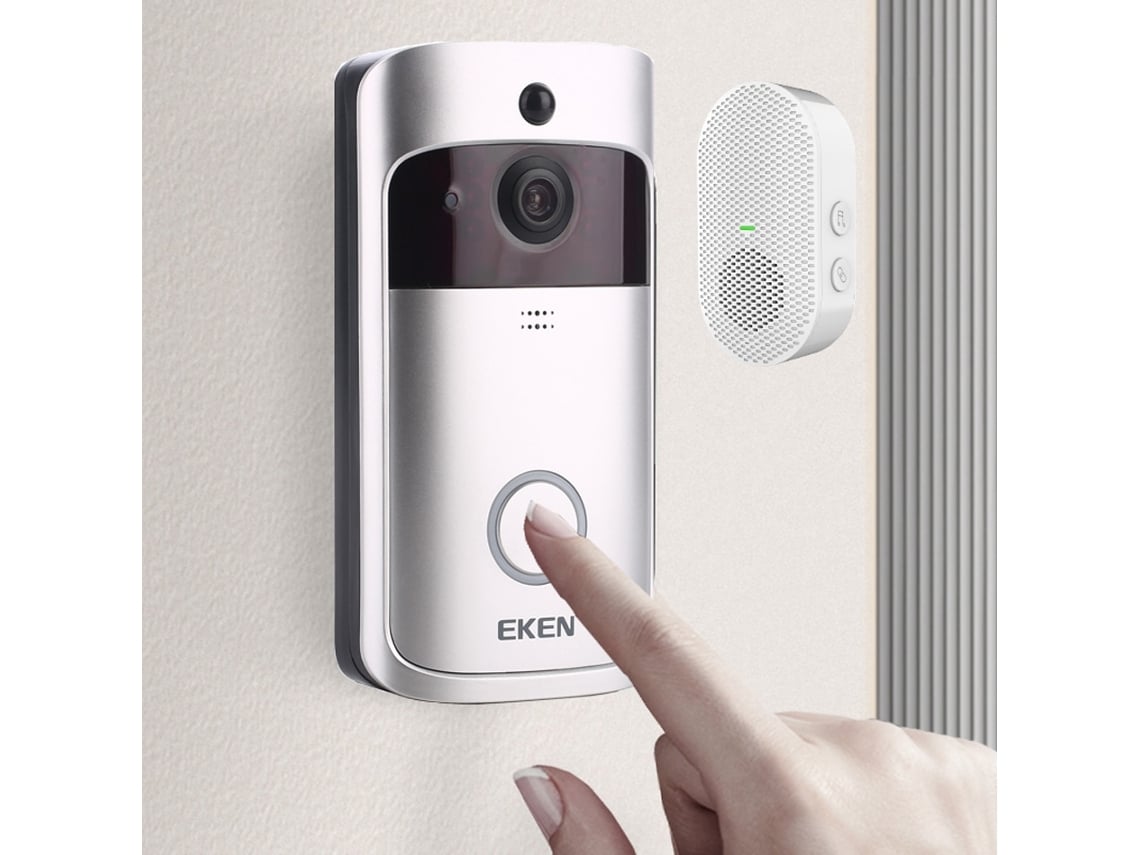 Campainha De Vídeo Inteligente Wifi, Câmera, Interfone Visual Com Relógio Slowmoose
