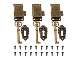 S/MARCA cerradura antigua de mueble, con llave, decorativa, de liga de zinc, para cajas, armarios y gavetas