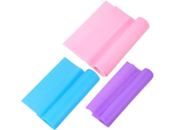Conjunto De 3 Faixas Elásticas Látex Ecológicas E Inodoras Para Ioga, Com 2 Metros Comprimento, Nas Cores Rosa