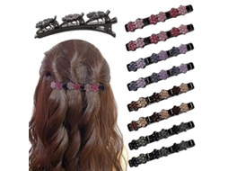 Presilhas de cabelo trançadas com pedras de cristal para mulheres e meninas, modelo 2026.