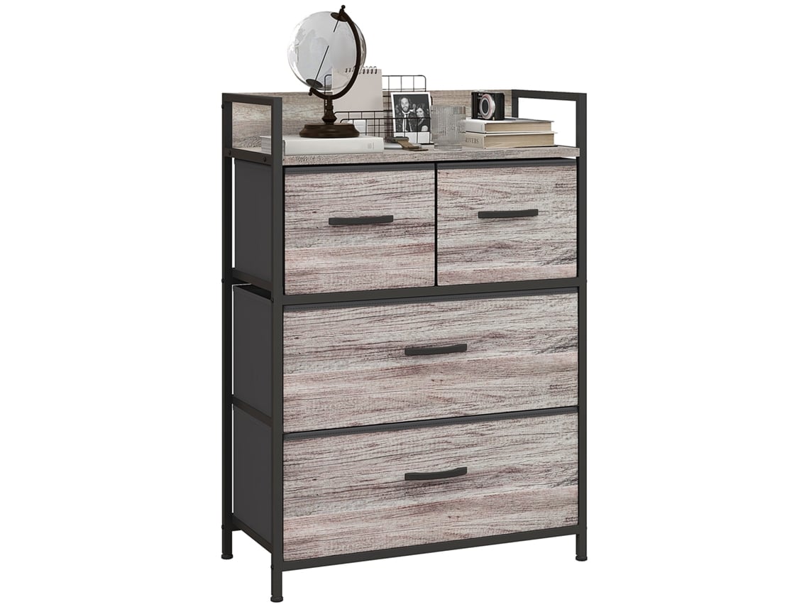 Cômoda com 5 Gavetas de Tecido ZACHARY (98x29x63 cm)