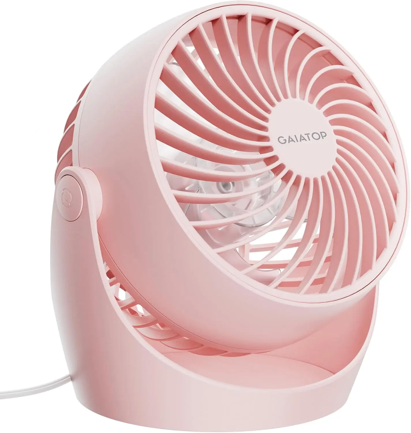 Ventilador De Mesa Elétrico Portátil Rosa De 5 Polegadas Com 3 Velocidades E Inclinação Ajustável A 360° Para C