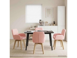 Vidaxl Cadeiras De Jantar Giratórias 4 Unid. Bouclé Rosa