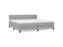 Cama com Molas/colchão 200x200 Cm Tecido Cinza claro MAISON EXCLUSIVE