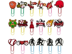 Conjunto de 36 clipes esportivos de silicone em formato de coração com tema de beisebol, clipes de mesa com tema esportivo, Ideais
