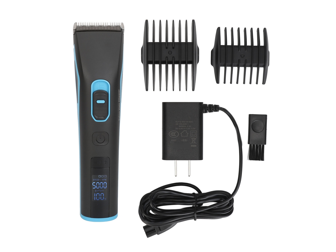 2026 cortadora de Cabelo Elétrico Sem Fio Recarregável com Tela Lcd e 2 Pentes Guiadores 100‑240v