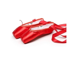 Sapatos de dança de ponto de cetim Iron Arrow para crianças, tamanhos 31 a 45, vermelho e preto, respiráveis e leves