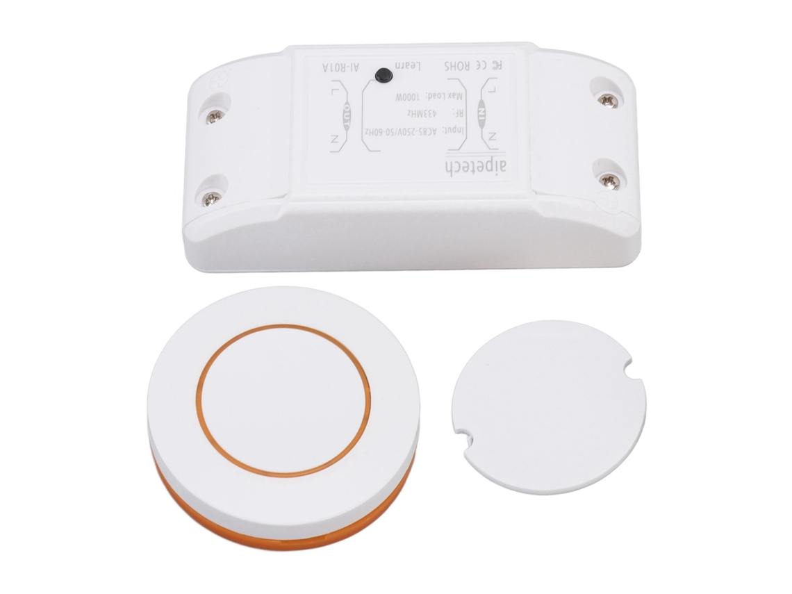 Interruptor Sem Fio Primerox 433mhz 3 Modos Controle Remoto para Eletrodomésticos Amarelo