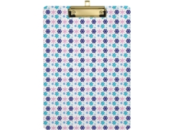 Prancheta Azul Com Estampa Natalina, Prancheta Transparente