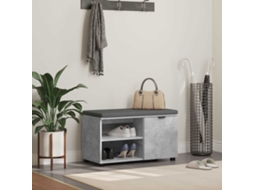 Vidaxl Banco De Hall Com Almofada Cinzento Concreto 80 X 38 X 46 Cm
