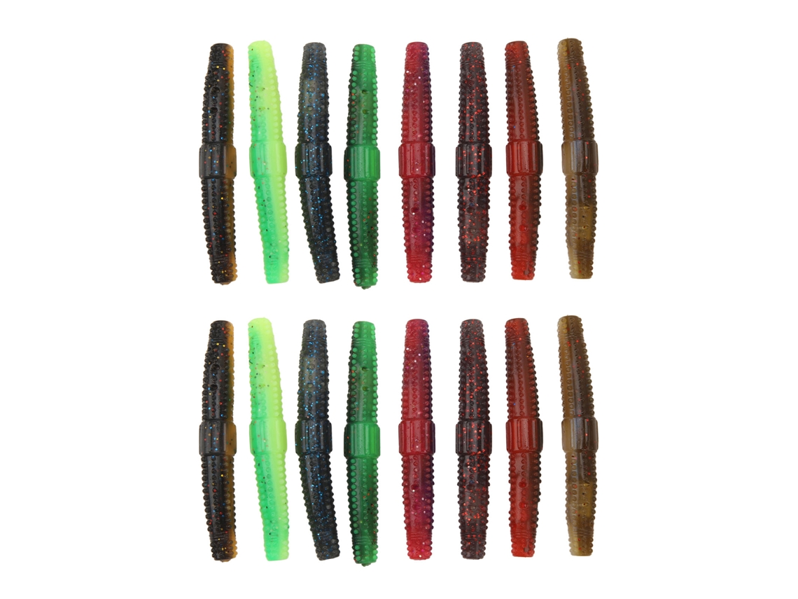 Isca Macia 16pcs Tpr Resistente Pesca Agua Doce Salgada
